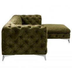 Canapé d’angle Merlin II - Velours Tomi: Vert vieilli - Méridienne courte à droite (vue de face) -Canapés Soldes Magasin 1000299146 211214 18050902654 DETAILS P000000001000299146