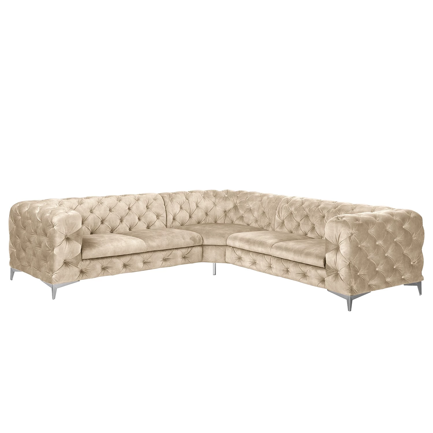 Red Living Canapé d’angle Merlin I - Velours Tomi: Créme - Isocèles 1 Red Living Canapé d’angle Merlin I - Velours Tomi: Créme - Isocèles