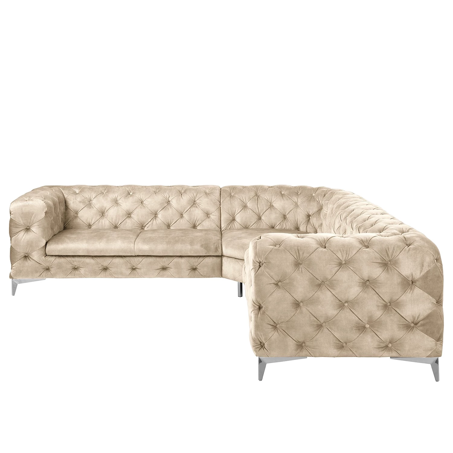 Red Living Canapé d’angle Merlin I - Velours Tomi: Créme - Isocèles 2 Red Living Canapé d’angle Merlin I - Velours Tomi: Créme - Isocèles – Image 2