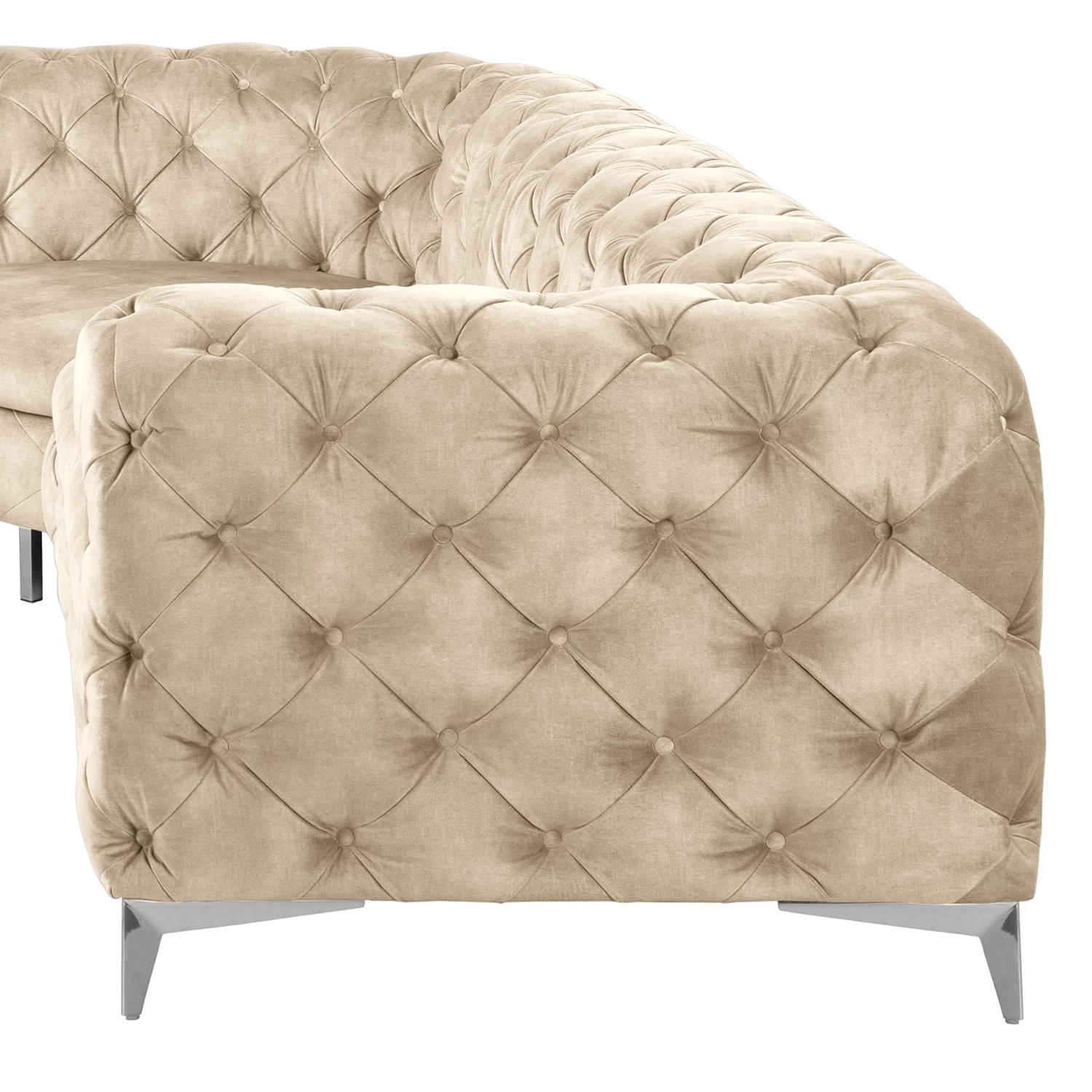 Red Living Canapé d’angle Merlin I - Velours Tomi: Créme - Isocèles 7 Red Living Canapé d’angle Merlin I - Velours Tomi: Créme - Isocèles – Image 7