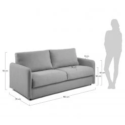 Loftscape Canapé convertible Jobo - Chenille - Tissu Chenille Chaja: Gris foncé - Largeur : 182 cm 12 Loftscape Canapé convertible Jobo - Chenille - Tissu Chenille Chaja: Gris foncé - Largeur : 182 cm -Canapés Soldes Magasin 1000300330 211229 150210000521 SKETCH DETAILS P000000001000300330 sketch