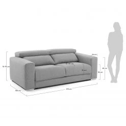 Loftscape Canapé Karrum (3 places) - Chenille - Tissu Chenille Chaja: Beige -Canapés Soldes Magasin 1000300361 211229 15021300624 SKETCH DETAILS P000000001000300361 sketch