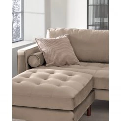 Loftscape Canapé Lazac (3 places) - Velours Juin: Taupe -Canapés Soldes Magasin 1000300375 211229 15022600291 MOOD DETAILS P000000001000300375 mood