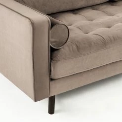 Loftscape Canapé Lazac (3 places) - Velours Juin: Taupe -Canapés Soldes Magasin 1000300375 211229 15022600322 DETAILS P000000001000300375