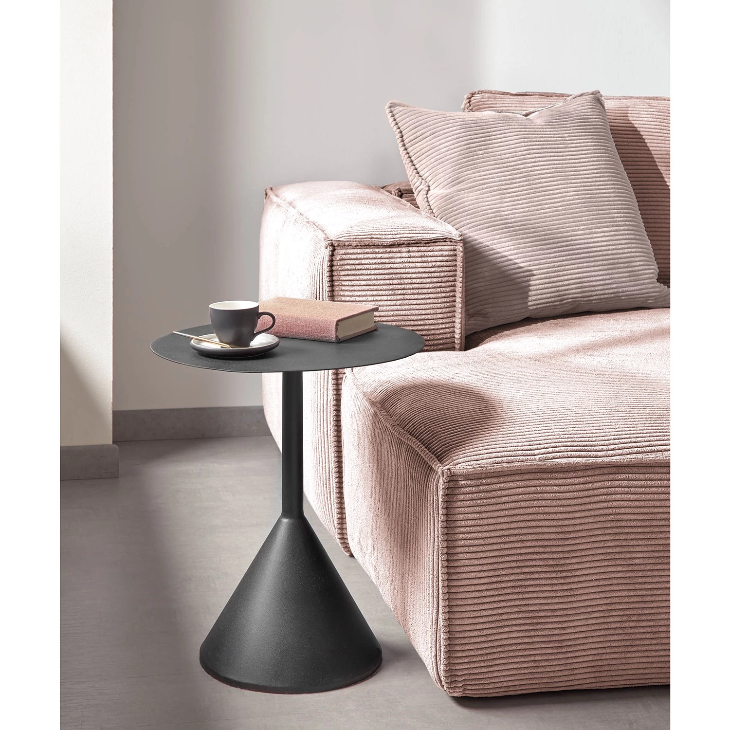 Loftscape Canapé d’angle Marzo - Velours côtelé Lole: Mauve - Méridienne courte à gauche (vue de face) 3 Loftscape Canapé d’angle Marzo - Velours côtelé Lole: Mauve - Méridienne courte à gauche (vue de face) – Image 3