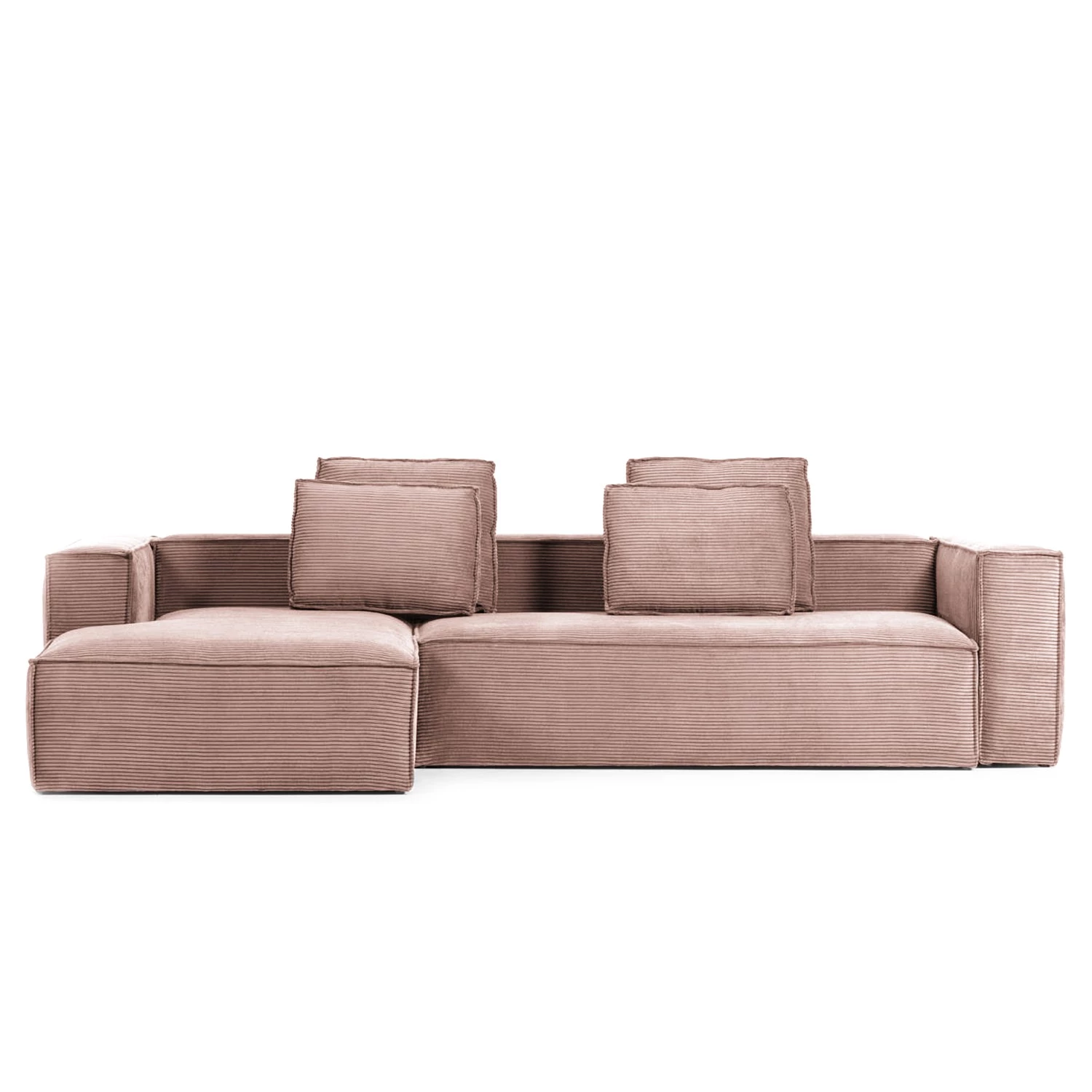 Loftscape Canapé d’angle Marita - Velours côtelé Lole: Mauve - Méridienne courte à gauche (vue de face) 5 Loftscape Canapé d’angle Marita - Velours côtelé Lole: Mauve - Méridienne courte à gauche (vue de face) – Image 5