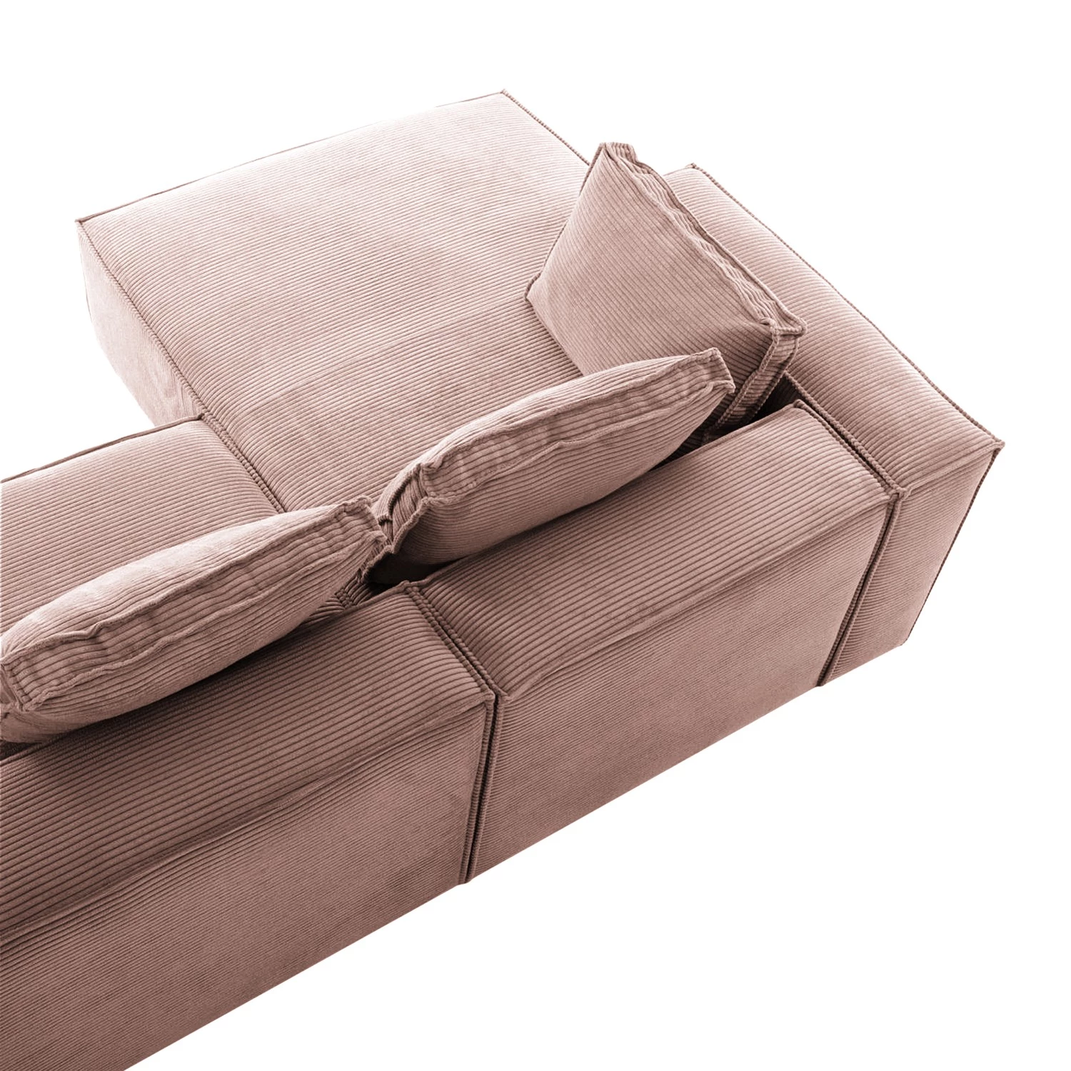 Loftscape Canapé d’angle Marita - Velours côtelé Lole: Mauve - Méridienne courte à gauche (vue de face) 9 Loftscape Canapé d’angle Marita - Velours côtelé Lole: Mauve - Méridienne courte à gauche (vue de face) – Image 9