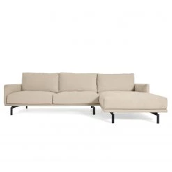 Loftscape Canapé d’angle Norfolk - Velours - Tissu Chenille Gratia: Beige - Méridienne courte à droite (vue de face) -Canapés Soldes Magasin 1000300418 211229 15031000861 DETAILS P000000001000300418