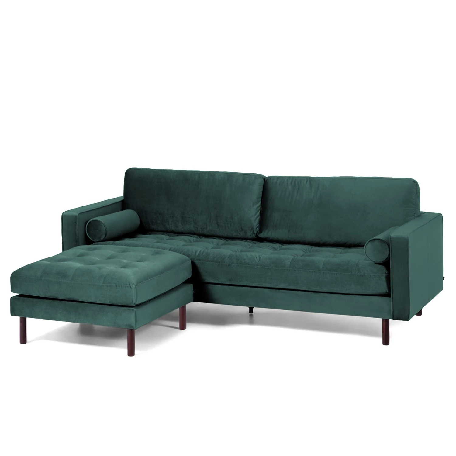 Loftscape Canapé d’angle Monza - Velours - Velours Juin: Pétrole - Largeur : 222 cm - Méridienne courte à gauche (vue de face) 1 Loftscape Canapé d’angle Monza - Velours - Velours Juin: Pétrole - Largeur : 222 cm - Méridienne courte à gauche (vue de face)