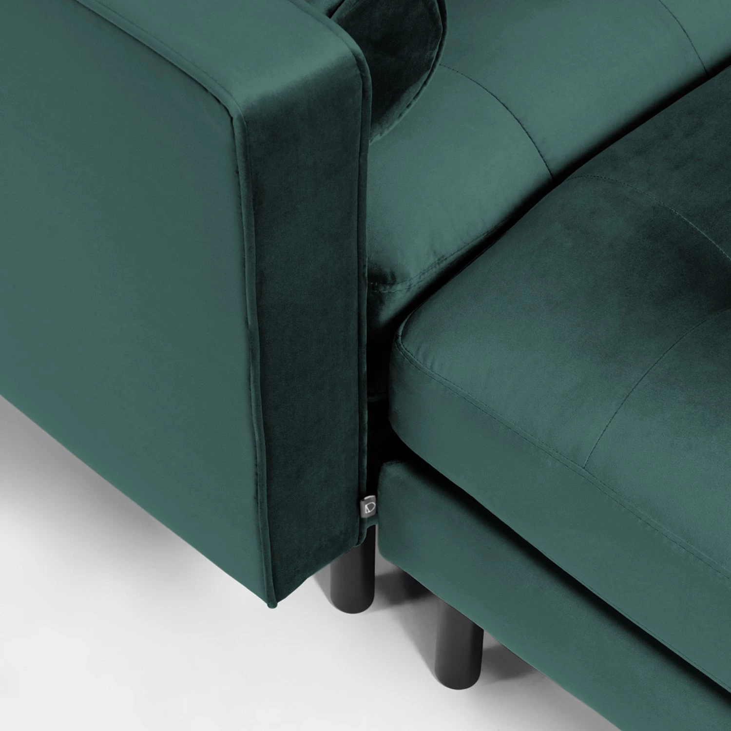 Loftscape Canapé d’angle Monza - Velours - Velours Juin: Pétrole - Largeur : 222 cm - Méridienne courte à gauche (vue de face) 10 Loftscape Canapé d’angle Monza - Velours - Velours Juin: Pétrole - Largeur : 222 cm - Méridienne courte à gauche (vue de face) – Image 10