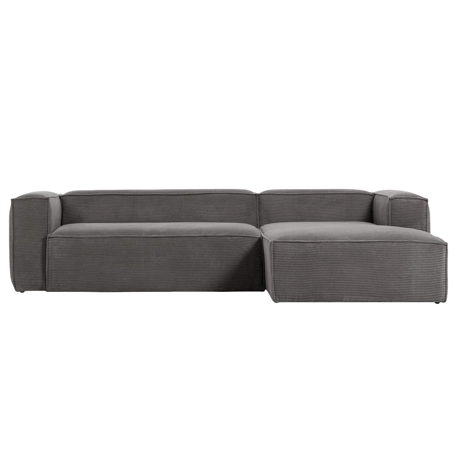 Loftscape Canapé d’angle Opre - Velours côtelé Lole: Gris clair - Méridienne courte à droite (vue de face) 5 Loftscape Canapé d’angle Opre - Velours côtelé Lole: Gris clair - Méridienne courte à droite (vue de face) – Image 5