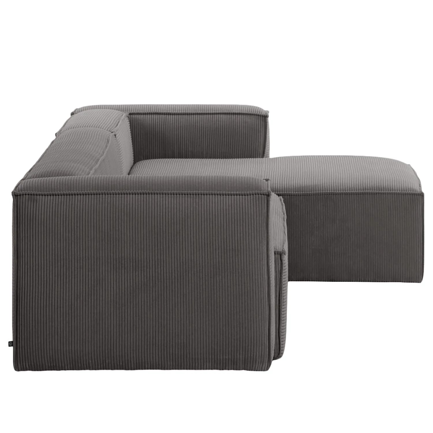 Loftscape Canapé d’angle Opre - Velours côtelé Lole: Gris clair - Méridienne courte à droite (vue de face) 6 Loftscape Canapé d’angle Opre - Velours côtelé Lole: Gris clair - Méridienne courte à droite (vue de face) – Image 6