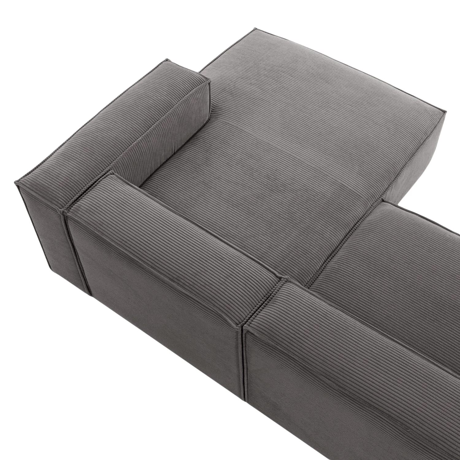 Loftscape Canapé d’angle Opre - Velours côtelé Lole: Gris clair - Méridienne courte à droite (vue de face) 8 Loftscape Canapé d’angle Opre - Velours côtelé Lole: Gris clair - Méridienne courte à droite (vue de face) – Image 8