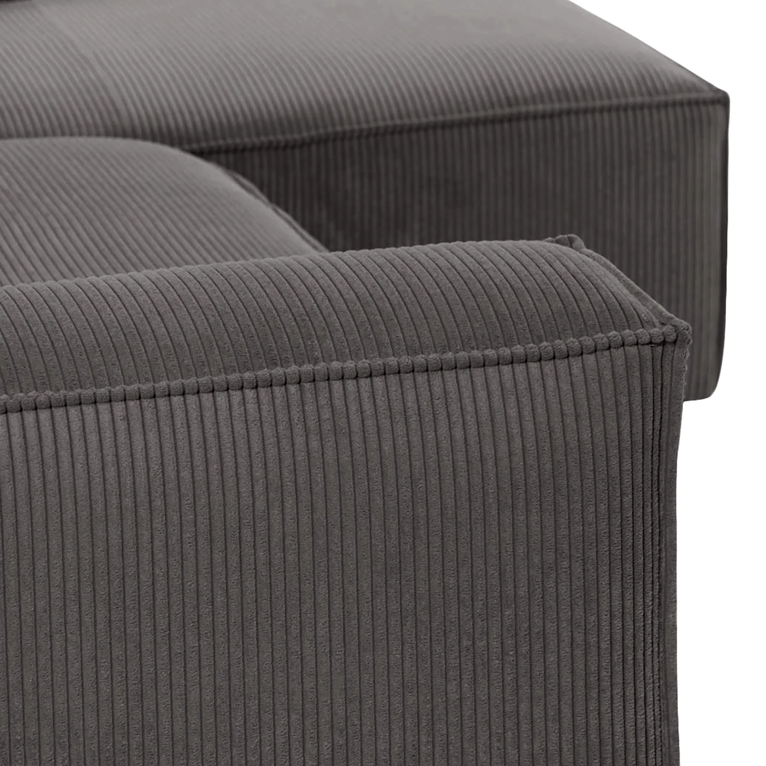 Loftscape Canapé d’angle Opre - Velours côtelé Lole: Gris clair - Méridienne courte à droite (vue de face) 9 Loftscape Canapé d’angle Opre - Velours côtelé Lole: Gris clair - Méridienne courte à droite (vue de face) – Image 9