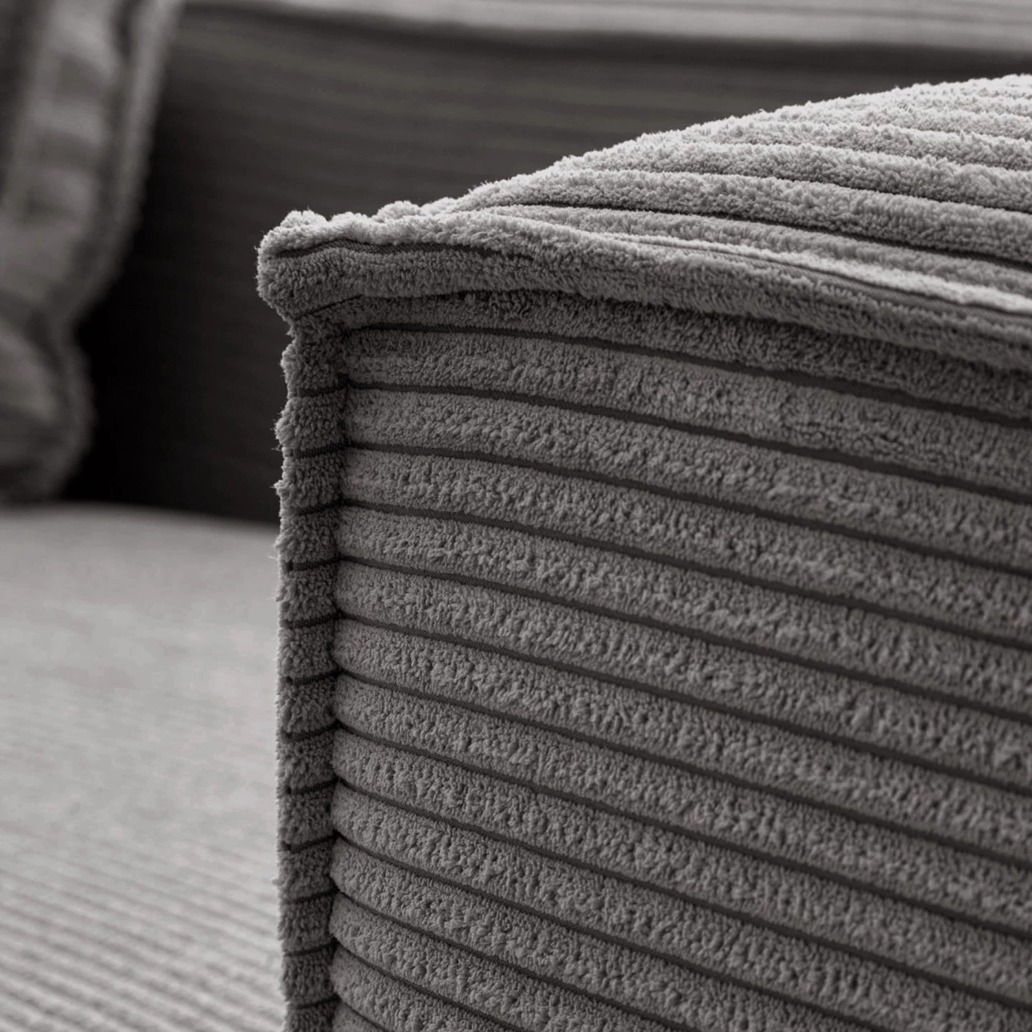 Loftscape Canapé d’angle Opre - Velours côtelé Lole: Gris clair - Méridienne courte à droite (vue de face) 10 Loftscape Canapé d’angle Opre - Velours côtelé Lole: Gris clair - Méridienne courte à droite (vue de face) – Image 10