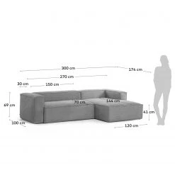 Loftscape Canapé d’angle Opre - Velours côtelé Lole: Gris clair - Méridienne courte à droite (vue de face) 25 Loftscape Canapé d’angle Opre - Velours côtelé Lole: Gris clair - Méridienne courte à droite (vue de face) -Canapés Soldes Magasin 1000300445 211229 15032801565 SKETCH DETAILS P000000001000300445 sketch