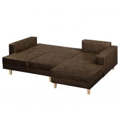 Canapé d’angle MAISON, fonction couchage - Tissu composite Dalia: Marron foncé - Méridienne courte à droite (vue de face) -Canapés Soldes Magasin 1000306765 211207 11475700682 DETAILS P000000001000306765