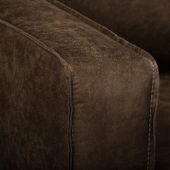 Canapé d’angle MAISON, fonction couchage - Tissu composite Dalia: Marron foncé - Méridienne courte à droite (vue de face) -Canapés Soldes Magasin 1000306765 211207 11475700696 DETAILS P000000001000306765