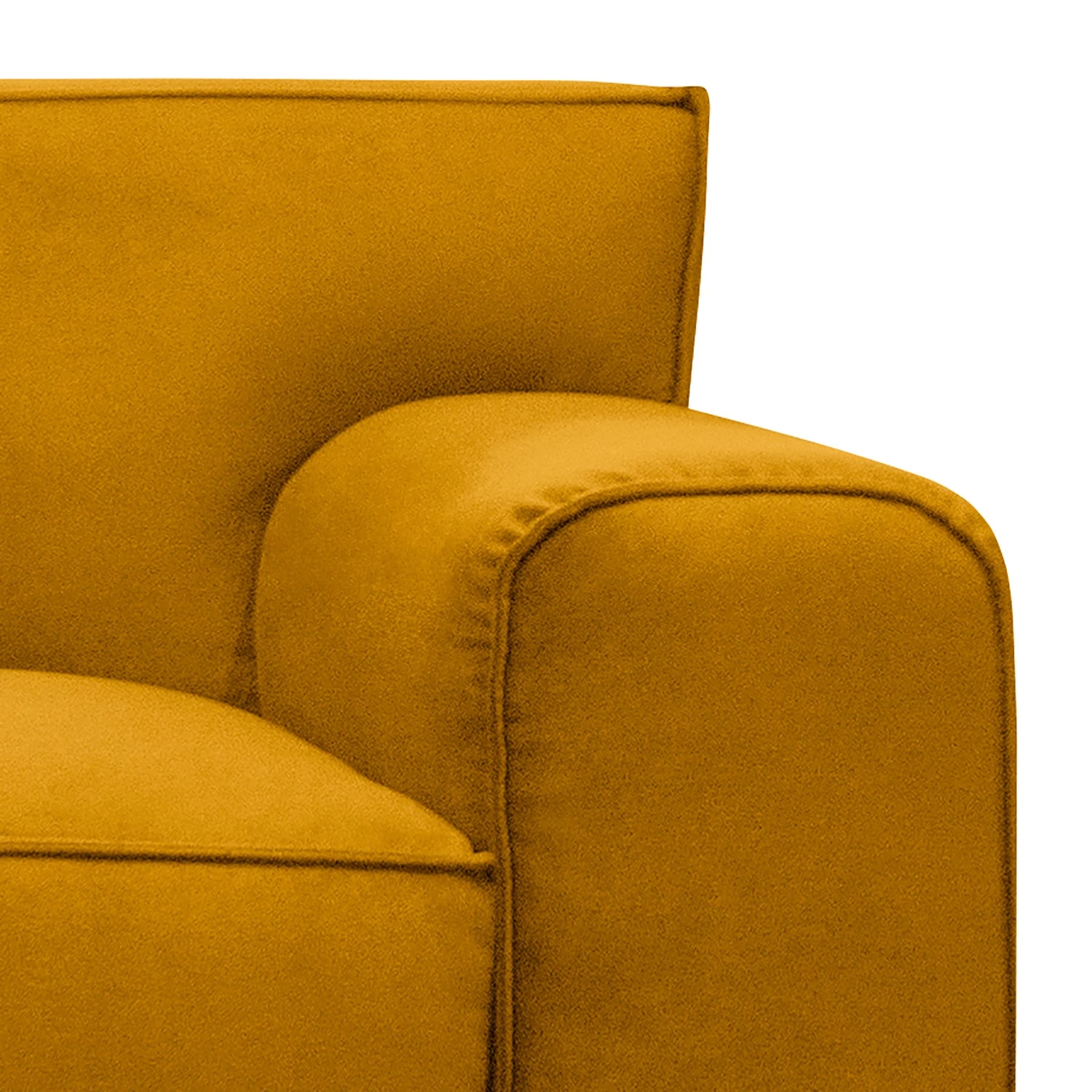 Jack & Alice Canapé d’angle Bramming - Velours - Velours Juna: Or - Méridienne longue à gauche (vue de face) 3 Jack & Alice Canapé d’angle Bramming - Velours - Velours Juna: Or - Méridienne longue à gauche (vue de face) – Image 3