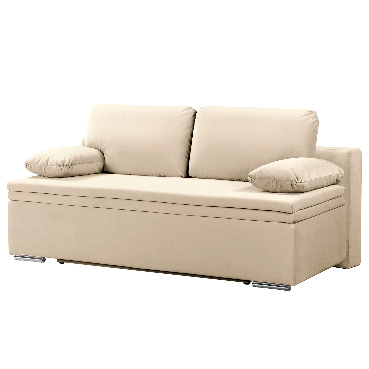 Fredriks Canapé convertible boxspring Goodlow - Velours - Velours Vaia: Crème - Avec fonction couchage 1 Fredriks Canapé convertible boxspring Goodlow - Velours - Velours Vaia: Crème - Avec fonction couchage