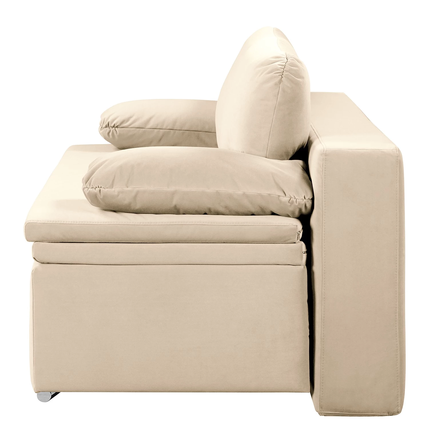 Fredriks Canapé convertible boxspring Goodlow - Velours - Velours Vaia: Crème - Avec fonction couchage 4 Fredriks Canapé convertible boxspring Goodlow - Velours - Velours Vaia: Crème - Avec fonction couchage – Image 4
