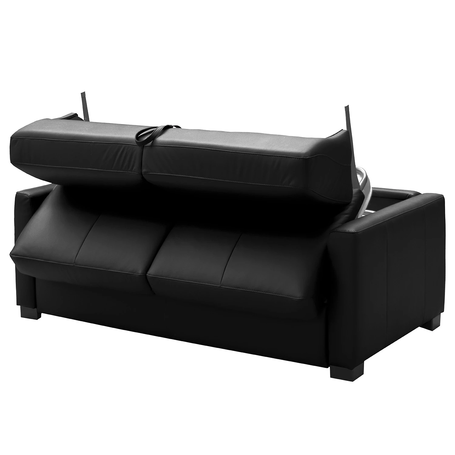 Loftscape Canapé convertible Latino - Cuir Mabel: Noir - Largeur : 190 cm - Avec fonction couchage 6 Loftscape Canapé convertible Latino - Cuir Mabel: Noir - Largeur : 190 cm - Avec fonction couchage – Image 6