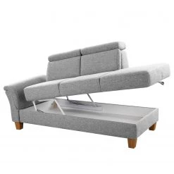 Fredriks Méridienne Eustis - Tissage à plat - Tissu Amra: Argent - Méridienne courte à gauche (vue de face) -Canapés Soldes Magasin 1000314616 211221 13051100712 DETAILS P000000001000314616