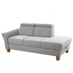 Fredriks Méridienne Eustis - Tissage à plat - Tissu Amra: Argent - Méridienne courte à gauche (vue de face)