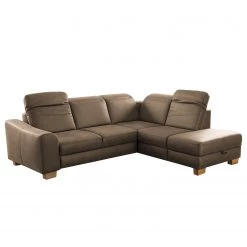 Fredriks Canapé d’angle Kikuu - Microfibre - Microfibre Taeko: Marron foncé - Méridienne longue à droite (vue de face) - Avec fonction couchage -Canapés Soldes Magasin 1000314637 211221 130528001002 DETAILS P000000001000314637