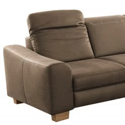 Fredriks Canapé d’angle Kikuu - Microfibre - Microfibre Taeko: Marron foncé - Méridienne longue à droite (vue de face) - Avec fonction couchage -Canapés Soldes Magasin 1000314637 211221 130528001046 DETAILS P000000001000314637