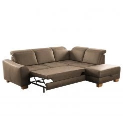 Fredriks Canapé d’angle Kikuu - Microfibre - Microfibre Taeko: Marron foncé - Méridienne longue à droite (vue de face) - Avec fonction couchage -Canapés Soldes Magasin 1000314637 211221 13052800984 DETAILS P000000001000314637