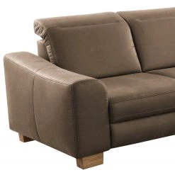 Fredriks Canapé d’angle Kikuu - Microfibre - Microfibre Taeko: Marron foncé - Méridienne longue à droite (vue de face) - Avec fonction couchage -Canapés Soldes Magasin 1000314637 211221 130529001079 DETAILS P000000001000314637