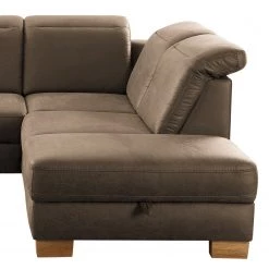 Fredriks Canapé d’angle Kikuu - Microfibre - Microfibre Taeko: Marron foncé - Méridienne longue à droite (vue de face) - Avec fonction couchage -Canapés Soldes Magasin 1000314637 211221 130529001095 DETAILS P000000001000314637