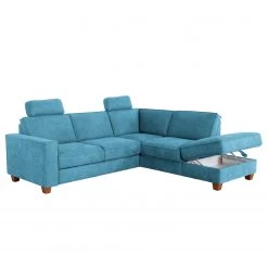 Fredriks Canapé d’angle Ford Point - Tissage à plat - Tissu Palila: Bleu clair - Méridienne longue à droite (vue de face) - Avec fonction couchage -Canapés Soldes Magasin 1000314700 211221 13045100296 DETAILS P000000001000314700