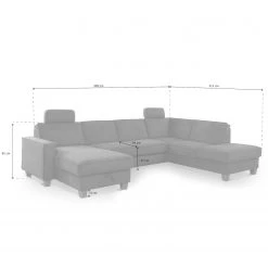 Fredriks Canapé panoramique Ford Point - Tissage à plat - Tissu Palila: Anthracite - Méridienne longue à droite (vue de face) - Avec fonction couchage -Canapés Soldes Magasin 1000314738 211221 13062902337 SKETCH DETAILS P000000001000314738 sketch