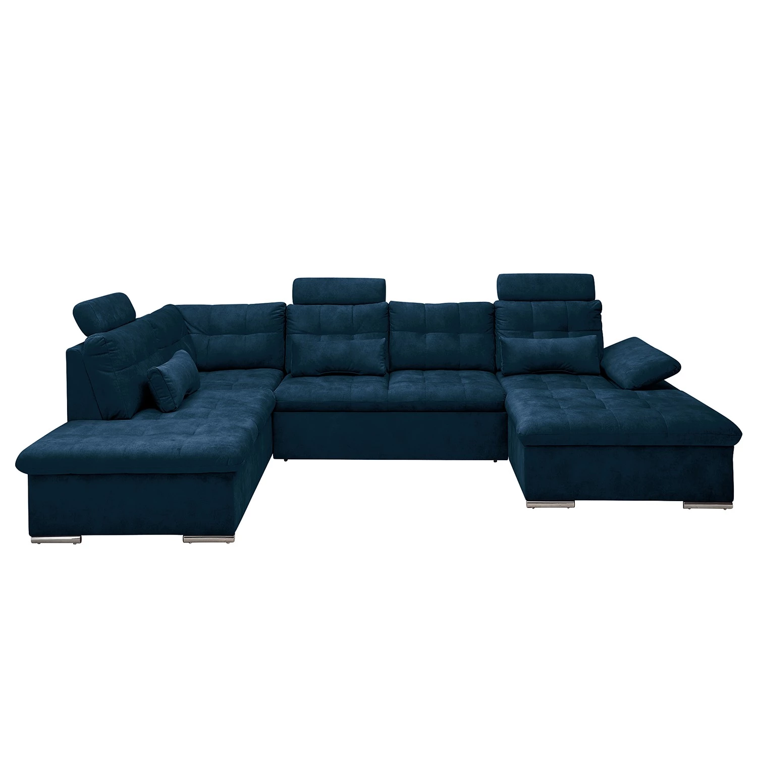 Fredriks Canapé panoramique Puntiro III - Microfibre Salvo: Bleu nuit - Méridienne courte à droite / longue à gauche (vue de face) - Avec fonction couchage 8 Fredriks Canapé panoramique Puntiro III - Microfibre Salvo: Bleu nuit - Méridienne courte à droite / longue à gauche (vue de face) - Avec fonction couchage – Image 8