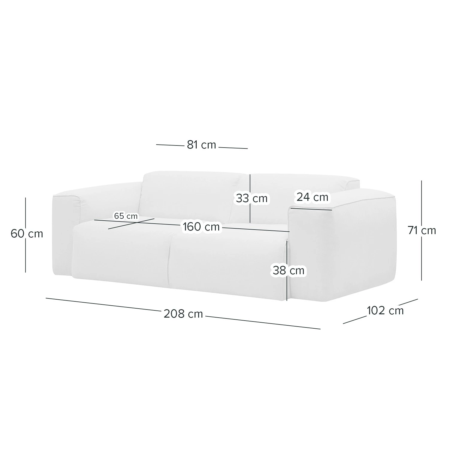 Studio Copenhagen Canapé 2 places HUDSON - Bouclé Tissu Bony: Beige 8 Studio Copenhagen Canapé 2 places HUDSON - Bouclé Tissu Bony: Beige – Image 8