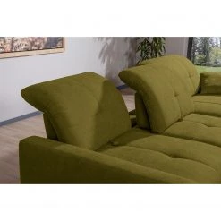 ADA trendline Canapé d’angle Newby - Chenille - Vert - Méridienne courte à droite (vue de face) - Avec fonction couchage -Canapés Soldes Magasin 1000316720 220317 040 DETAILS P000000001000316720
