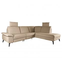 ADA trendline Canapé d’angle Nando - Tissage à plat - Beige - Méridienne courte à droite (vue de face) - Réglage électrique : 2 moteurs avec câble -Canapés Soldes Magasin 1000316738 220303 030 DETAILS P000000001000316738