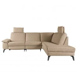 ADA trendline Canapé d’angle Nando - Tissage à plat - Beige - Méridienne courte à droite (vue de face) - Réglage électrique : 2 moteurs avec câble -Canapés Soldes Magasin 1000316738 220303 040 DETAILS P000000001000316738