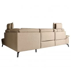 ADA trendline Canapé d’angle Nando - Tissage à plat - Beige - Méridienne courte à droite (vue de face) - Réglage électrique : 2 moteurs avec câble -Canapés Soldes Magasin 1000316738 220303 060 DETAILS P000000001000316738