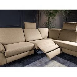 ADA trendline Canapé d’angle Nando - Tissage à plat - Beige - Méridienne courte à droite (vue de face) - Réglage électrique : 2 moteurs avec câble -Canapés Soldes Magasin 1000316738 220303 080 DETAILS P000000001000316738