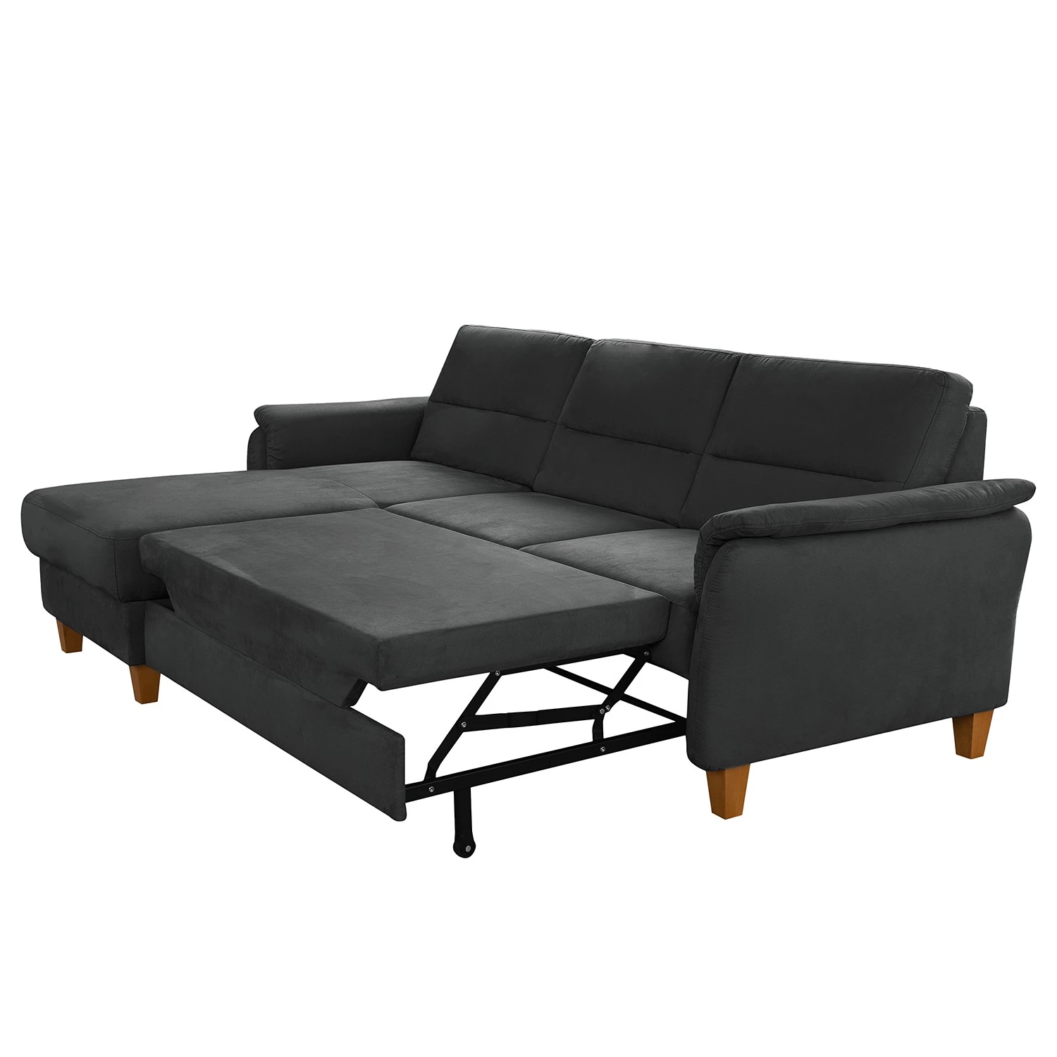 Loftscape Canapé d’angle Corvus - Microfibre Alais: Gris - Méridienne courte à gauche (vue de face) - Avec fonction couchage 3 Loftscape Canapé d’angle Corvus - Microfibre Alais: Gris - Méridienne courte à gauche (vue de face) - Avec fonction couchage – Image 3