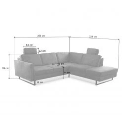Canapé d’angle Godow I - Microfibre Flavie: Gris - Méridienne longue à droite (vue de face) -Canapés Soldes Magasin 1000317101 220120 115523001281 SKETCH DETAILS P000000001000317101 sketch