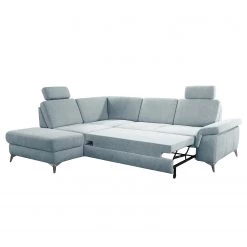 Loftscape Canapé d’angle Dearborn - Tissu Chenille Alix: Bleu clair - Méridienne longue à gauche (vue de face) - Avec fonction couchage -Canapés Soldes Magasin 1000317127 220120 11555301103 DETAILS P000000001000317127