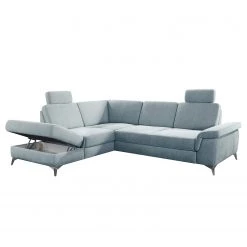 Loftscape Canapé d’angle Dearborn - Tissu Chenille Alix: Bleu clair - Méridienne longue à gauche (vue de face) - Avec fonction couchage -Canapés Soldes Magasin 1000317127 220120 11555301105 DETAILS P000000001000317127