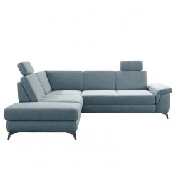 Loftscape Canapé d’angle Dearborn - Tissu Chenille Alix: Bleu clair - Méridienne longue à gauche (vue de face) - Avec fonction couchage -Canapés Soldes Magasin 1000317127 220120 11555301126 DETAILS P000000001000317127