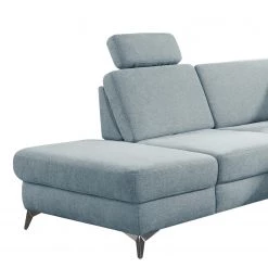 Loftscape Canapé d’angle Dearborn - Tissu Chenille Alix: Bleu clair - Méridienne longue à gauche (vue de face) - Avec fonction couchage -Canapés Soldes Magasin 1000317127 220120 11555301141 DETAILS P000000001000317127