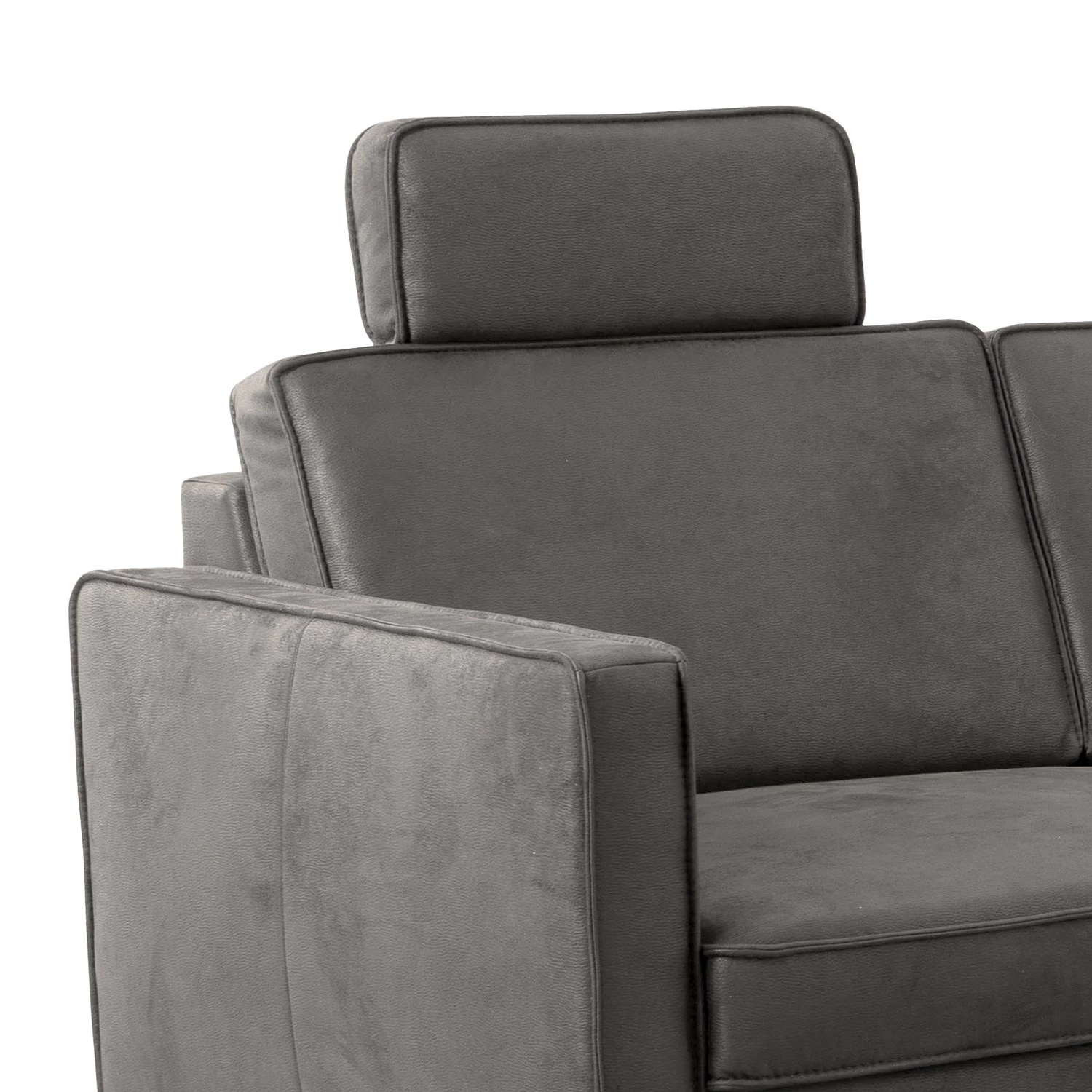 Loftscape Canapé d’angle Godow II - Microfibre Flavie: Gris - Méridienne courte à droite (vue de face) 5 Loftscape Canapé d’angle Godow II - Microfibre Flavie: Gris - Méridienne courte à droite (vue de face) – Image 5