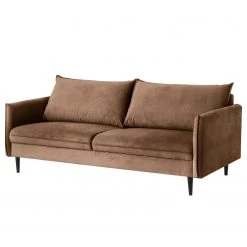 Norrwood Canapé Palawan (3 places) - Microfibre Jada: Marron foncé
